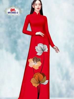 Vải Áo Dài Hoa In 3D AD MV3582 12